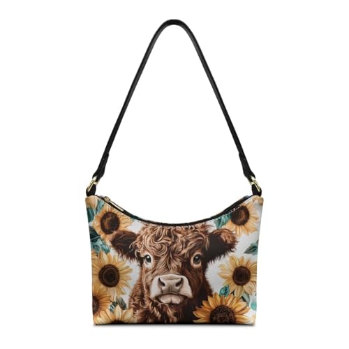 Image of Handbag for Women Leather Underam Shoulder Bag with Zipper Fashion Work Purse Waterproof Travel Wallet