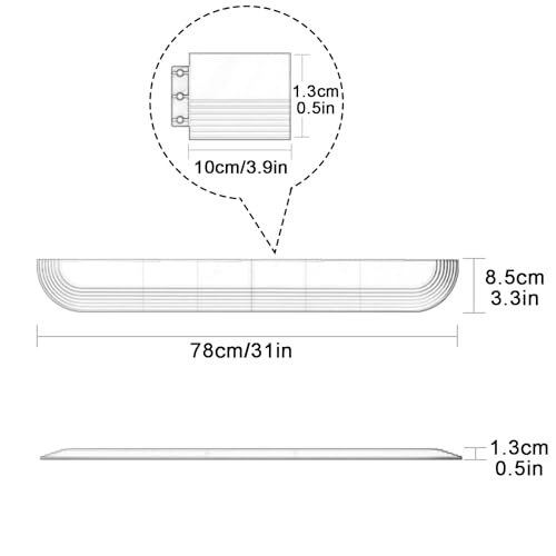 Rampa para silla de ruedas no resbaladiza de plástico portátil segmentada para umbral y bordillo, para puertas, scooters eléctricos y fregadoras (blanca, 78 × 8,5 × 1,3 cm) miniatura 6
