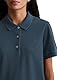 Marc O’Polo Damen Kurzarm-Poloshirt mit Stretch-Anteil Regular Fit, Blau (Muted Blue), XL