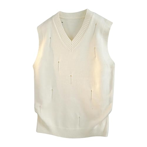 Gilet vintage sans manches homme tricot col V chaud et thermorégulateur