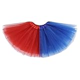 Zando Toddler Girls Layered Tulle Tutu Skirt Halloween Costumes for Kids Dress up Clothes for Play Baby Girl Birthday Party Princess Dress Tutus Cute Puffy Skirt Unique Gifts Blue Red Tutu 2-8 Years