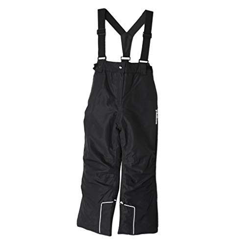 Pantalon de ski noir enfant chaud et imperméable pour éviter le froid