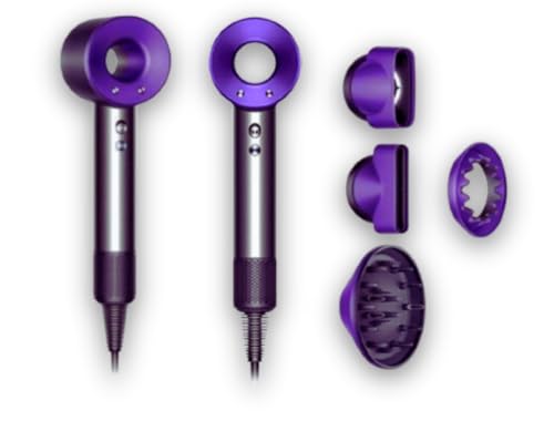 Dyson Secador Supersonic Potencia 1600 W Negro/Violeta, 3 Velocidades, Tecnología Air Multiplier, Plástico, Nickel/Copper