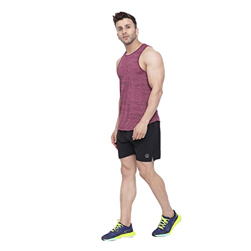 Image of CHKOKKO Men Polyester Printed Gym Co-Ord Sets Sleeveless Tank Top With Shorts