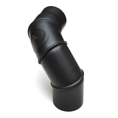 raik Rauchrohrbogen Ofenrohr 120 mm Multibogen mit Reinigungsöffnung schwarz 090 Stahlrohr 2 mm einwandig Senotherm beschichtet Länge 465 mm Made in EU