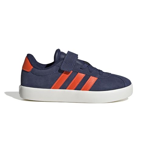 adidas VL Court 3.0 Hook and Loop Shoes Kids Schuhe, Dark Blue/Impact orange/Gold met, 31 EU