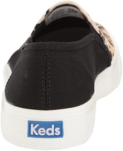Keds Women's Double Decker Leopard Canvas Sneaker, Black, 6 | Image 2