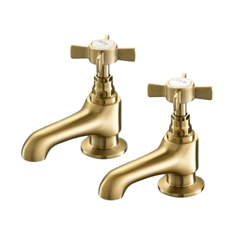 HEXMIXER Victorian Brass Basin Taps Pair Cover