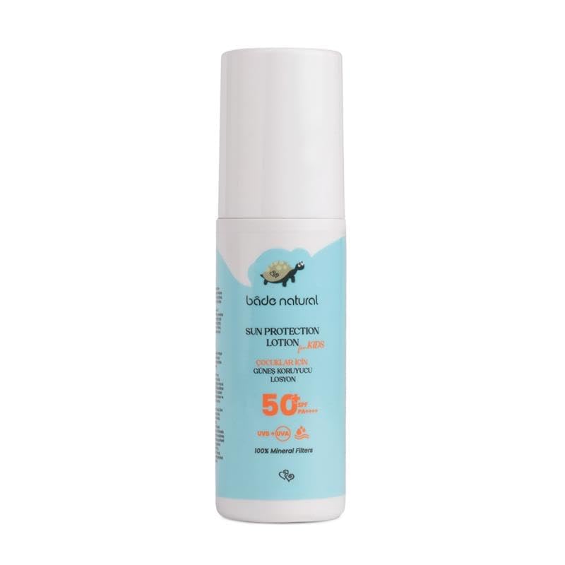 Image of Bade Natural Kids Mineral Sunscreen Lotion SPF 50+ - 100% Natural Zinc Oxide Broad Spectrum Sun Protection for Babies & Children, Water-Resistant & Gentle Formula, 3.4 fl oz