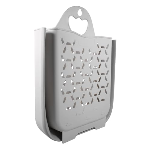 Amosfun 2001753WPLY Collapsible Laundry Basket Clothes Storage Basket Dirty Cloth Basket Laundry Hamper Wall Mounted Laundry Basket Plastic Storage Bathroom Basket Organizer Tpe Child White Clothing thumb #5