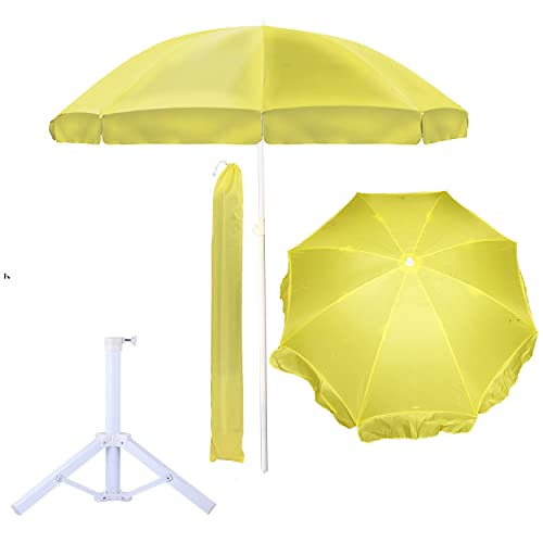 Image of OUTO 6ft /36in Garden Outdoor Umbrella with Stand Foldable Big Size Heavy Duty Waterproof Rain & UV Sun Protection Patio for Balcony Shedding Cantilever & Lawn (6 Feet /36 Inch Rib Arm, Yellow)