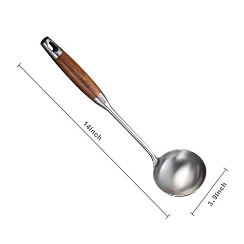 image for GXONE Soup Ladle ,304 Stainless Steel Cooking Ladle Spoon Wok Tools wi