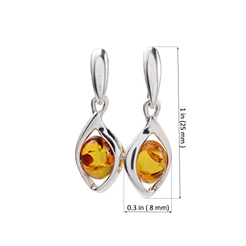 Amber Earrings - Baltic Honey Amber Earrings - Sterling Silver Jewelry Collection3