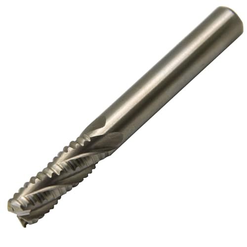 Image of 3 /8 4Flutes HSS Roughing Rougher Cutter Square End Mill 4Flutes Chip Breaker Smooth Cutting Milling Slotting Plunging Profiling CNC Tool for Aluminum Copper Brass Bronze Plastics