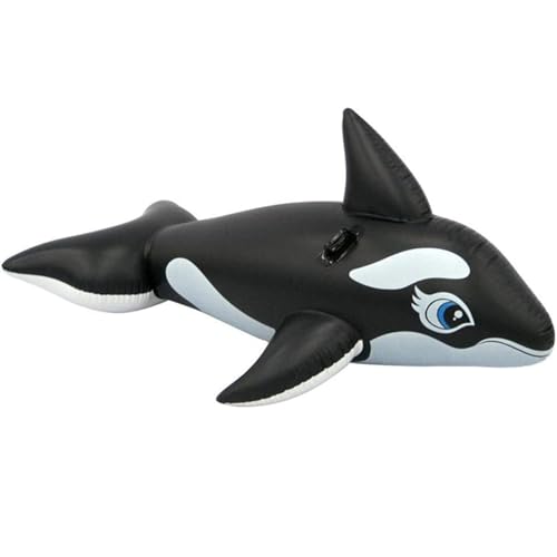 Grand gonflable de piscine baleine noire avec poignées robustes 188cm