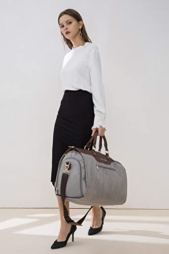 Convertible Garment Bag with Shoulder Strap, Travel Weekender Overnight Carry on Garment Duffel Bag for Women with Shoes Compartment - 2 in 1 Hanging Suitcase Suit Travel Bags