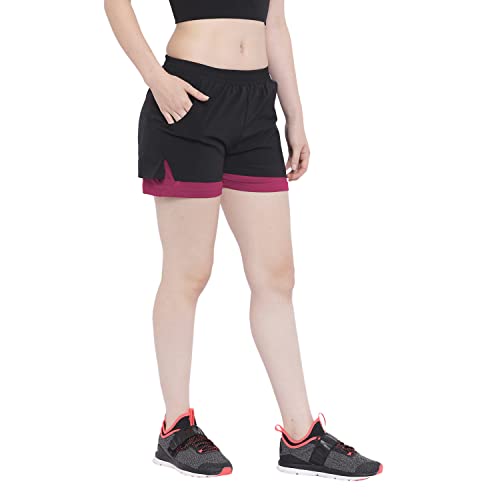 Image of CHKOKKO Gym Shorts for Women Workout Sports Running Quick Dry Fit Double Layer Inner Compression with Pockets Breathable Lightweight Wear