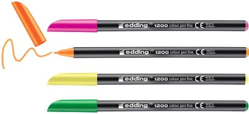 edding 1200 colour pen fine - red - 10 pens - round tip 1 mm - felt-tip pen for drawing and writing - for school or mandala