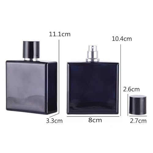 Jinxihuachen 100ml Dark Blue Glass Perfume Atomizer - Leak-Proof Travel Spray Bottle, Refillable Fine Mist Sprayer for Fragrance & Essential Oil, Portable Perfume Dispenser for Men/Women (3.4 oz)2