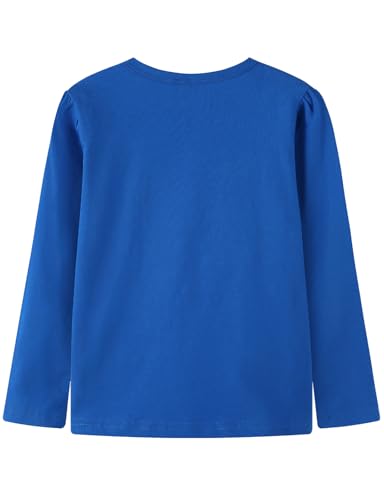 Image of Noomelfish Girls Ruffle Heart T-Shirts Cute Long Sleeve Tee Tops (4-12 Years)