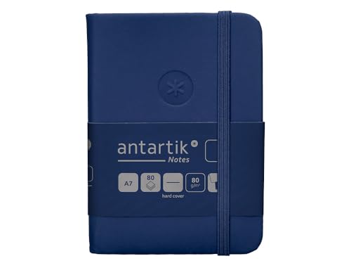 Antartik CUADERNO CON GOMILLA NOTES TAPA DURA A7 HOJAS LISAS AZUL MARINO 80 HOJAS 80 GR FSC