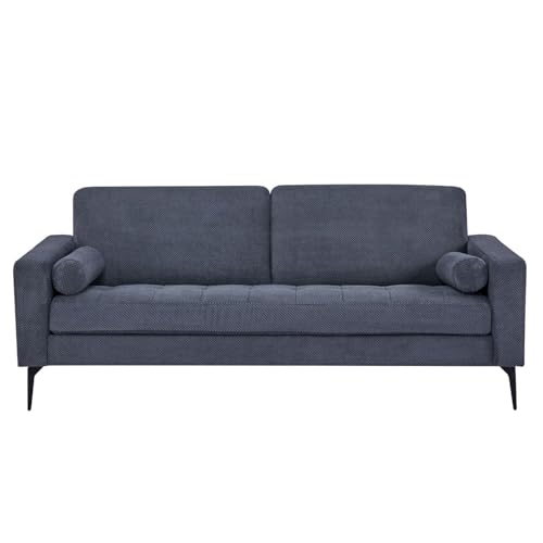 Recopilación de Sofás del mes. 49 Relan Sofá de 3 Plazas Tapizado Confortable con Cojiines, Sillón Moderno Minimalista Ideal para Sala con Patas Metálicas 193 x 77,5 x 81 Cm Color Azul Oscuro