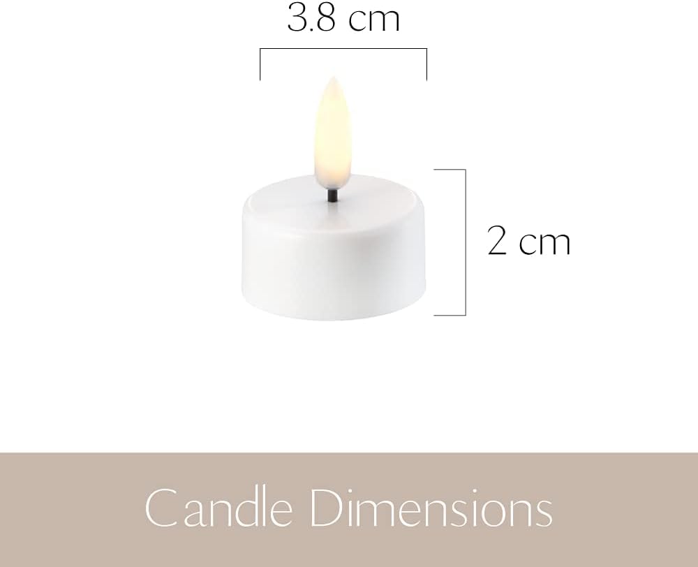 UYUNI Lighting LED Tea Lights 3,9 x 4,7 cm – Tealight 400 White Plain – LED Tealight con timer di controllo remoto inclusa batteria con durata di 400 ore