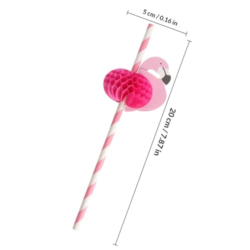 Set de 25 Pitillos de Papel Flamingo Biodegradables miniatura 2