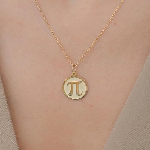 Collier pendentif symbole Pi LKBEADS argent sterling plaqué or élégant