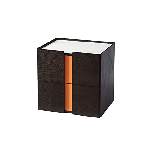 HASMI Night Stand Square Slate Bedside Table Bedroom Practical Bedside Table Paint Storage Drawer Safety Hardware Bedside Table Bedside Tables (Color : C)