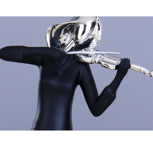 Figurine en résine noire de violon moderne bureau unique - 3