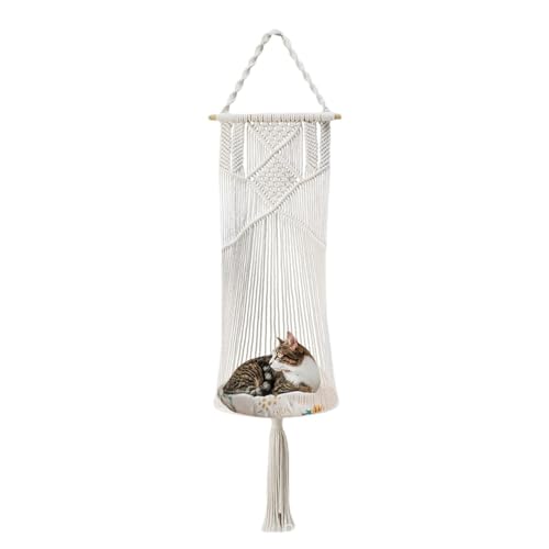 Hamaca multifuncional de macramé para mascotas y cómoda hamaca para gatos interior 7