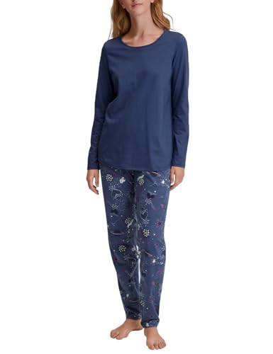 CALIDA Mystic Nights Pyjama, lang Damen, aus 100% Bio Baumwolle,...
