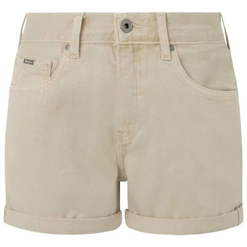 Pepe Jeans Hw Court Droit Shorts Femme en denim bleu classique
