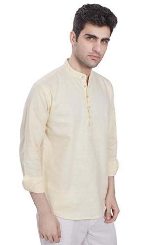 Image of DIVISIVE Men's Slim Fit Full Sleeves Cotton Short Kurta