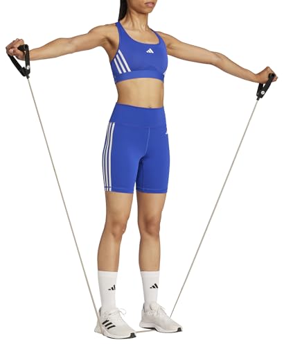 adidas Damen Training Essentials 3-Stripes High-Waisted Short Leggings, semi lucid blue, XS – Ansicht 6