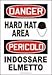 ENGLISH/ITALIAN DANGER HARD HAT AREA (W/GRAPHIC) Dura Aluma-Lite Sign