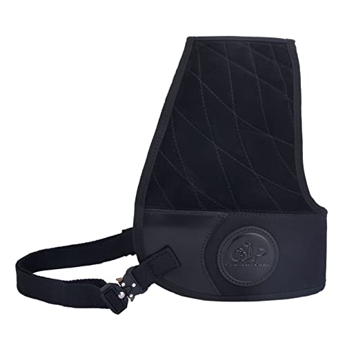 Tas Trost Leather Protective Shirt Vest for Shotgun Rifle, Recoil Reducer Padding Vest Field Shield with Adjustable Straps (Black for Left-Handed Hunter)