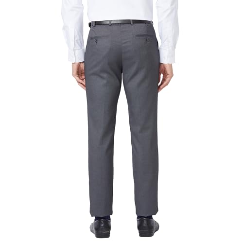 Image of Park Avenue Men's Polyester Blend Checks Small Pattern Super Slim Fit Flat Front Formal Trouser