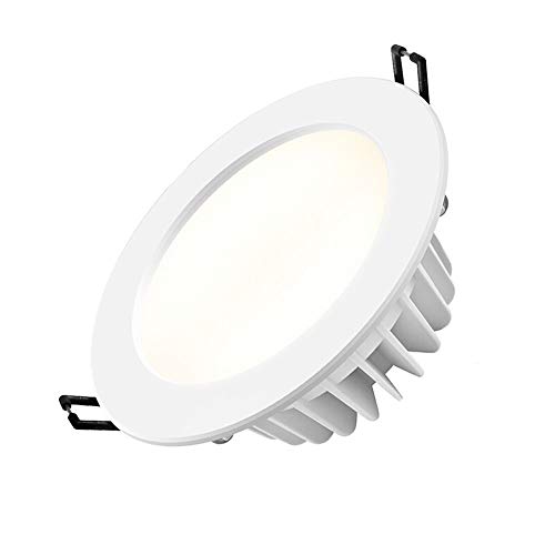 Luz de trabajo LED empotrable de techo 220 V IP44 protección redonda 3000 K/4000 K/6000 K carcasa redonda de aleación de aluminio para sala de estar, dormitorio, cocina, AC85-265 V, 1 paquete de luces