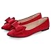 TN TANGNEST Women Fashion Bowknot Flats Comfort Pointed Toe Dress Shoes Red 41(9)