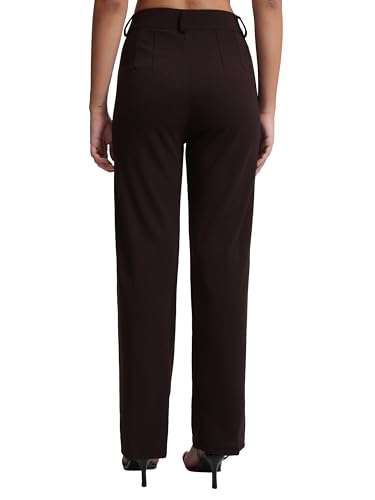 Image of Tokyo Talkies Women Straight Fit High-Rise Parallel Trousers | Women Trousers