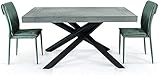 Colorazione: Struttura con un piano in legno nobilitato color grigio beton e gambe incrociate metalliche verniciate di colore nero.