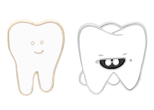 Image of Dental Pins Dental Shape Brooch Cute Cartoon Enamel Tooth Badge Tooth Pin Women Men Personality Style Doctor Dentist Uniform Brooch Pin Gift