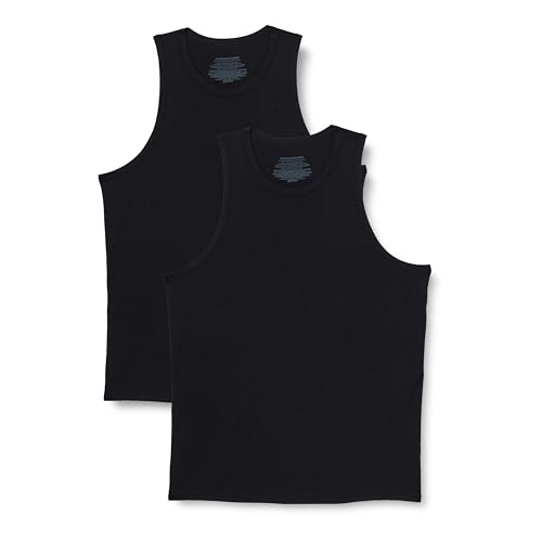 Amazon Essentials Herren Ärmelloses Unterhemd aus Superweichem Modal, 2er-Pack, Schwarz, M