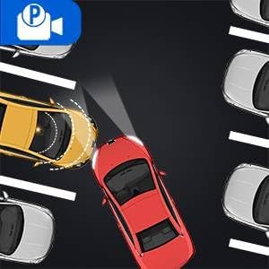 Illustration of parking monitoring feature, showing a car detecting movement while parked.