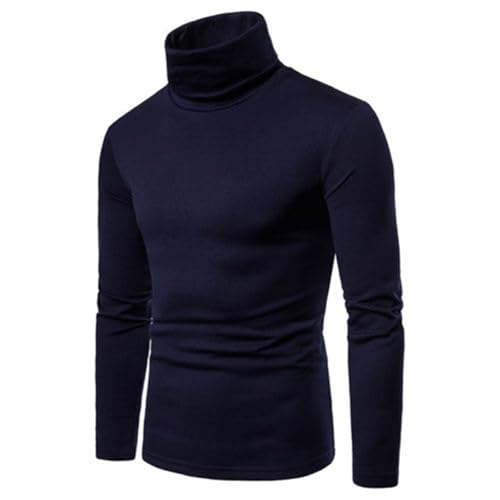 Men's Casual Knitted Jumpers Solid Color Turtle Neck Sweater Long Sleeve Fall Pullovers2