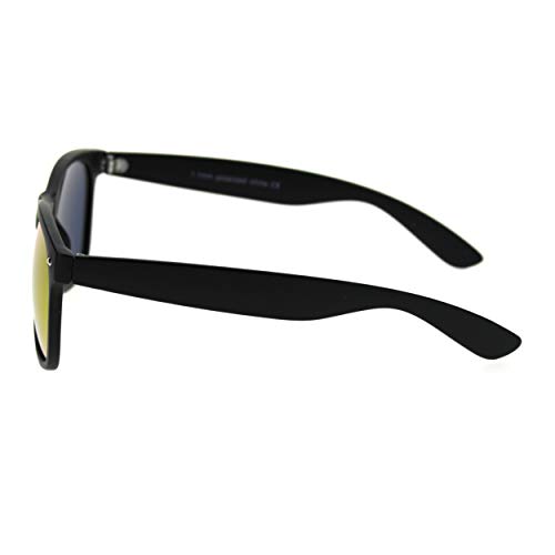 SA106 1.1mm Polarized Color Mirror Lens Hipster Rubberized Black Horn Rim Sunglasses3