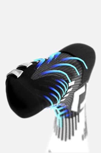 AYCANE Powerlight Eishockey-Socken – Nahtlos, Schnürdruck-Schutz, bequem & gepolstert, ultraleicht, atmungsaktiv & schnelltrocknend – Für Kinder & Erwachsene – Schwarz (XL (EU 45-47))