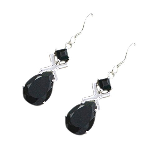 Boucles d'oreilles onyx noir véritable pendantes pour sublimer vos soirées